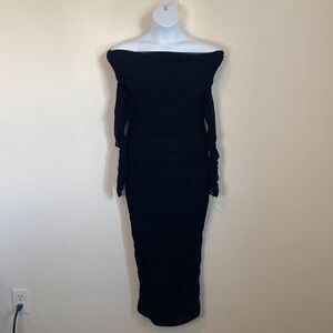 Black Off Shoulder Classy Dress